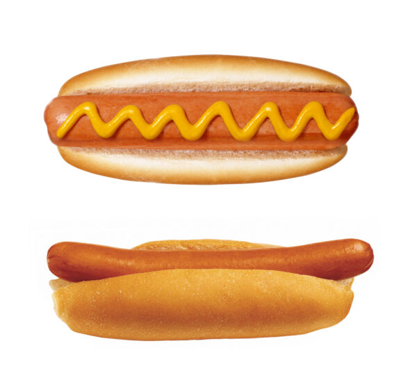 hot dogs on white background